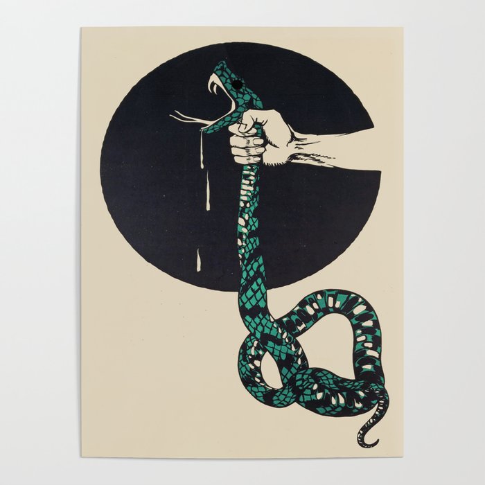 The strangling of a poisonous snake, representing the crushing colour lithograph G. Dorival 1918 Poster Gallery Image 4
