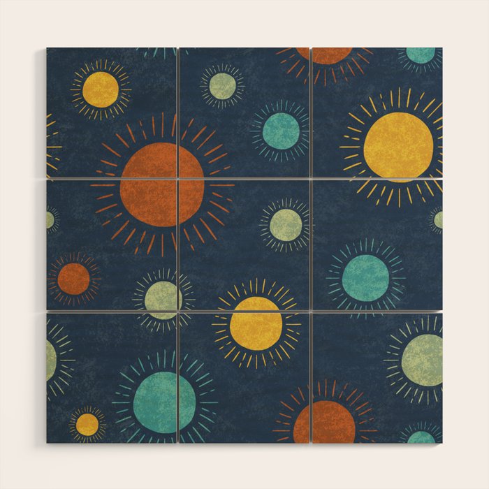Blue Desert Sun Wood Wall Art Gallery Image 1