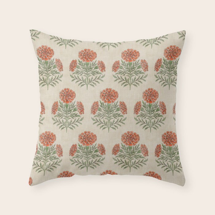 Marigold - persimmon Throw Pillow Gallery Image 6