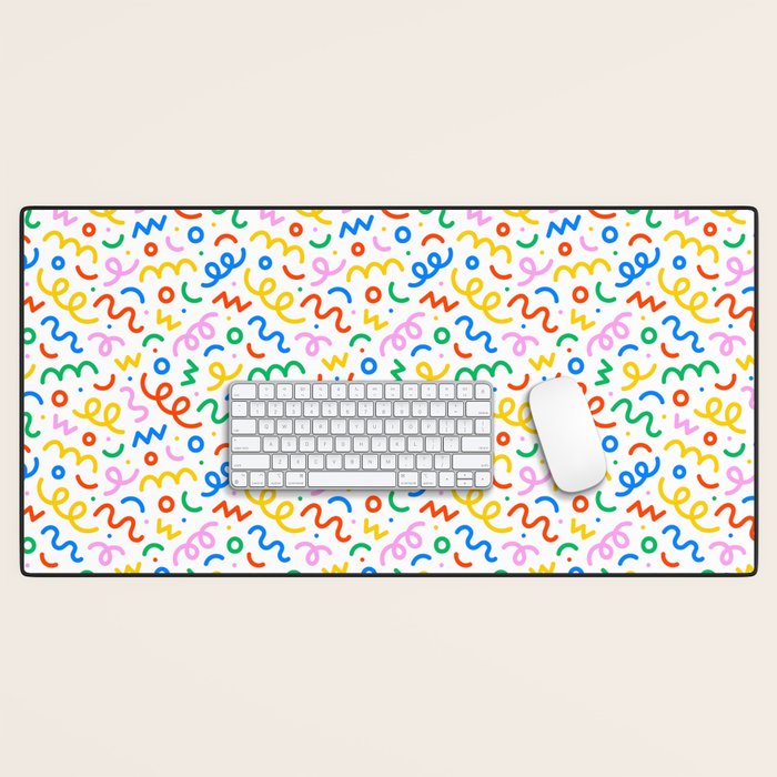 Fun colorful doodle art pattern Desk Mat Gallery Image 1