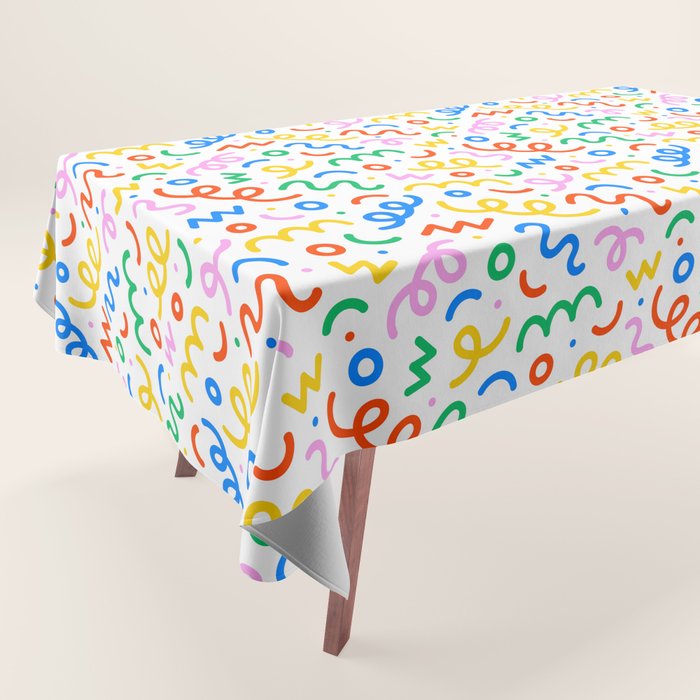 Fun colorful doodle art pattern Tablecloth Gallery Image 1