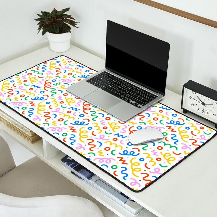 Fun colorful doodle art pattern Desk Mat Gallery Image 2