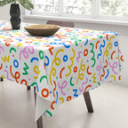 Fun colorful doodle art pattern Tablecloth Gallery Image 3