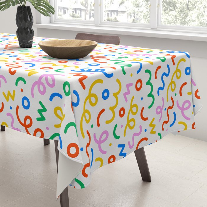 Fun colorful doodle art pattern Tablecloth Gallery Image 3