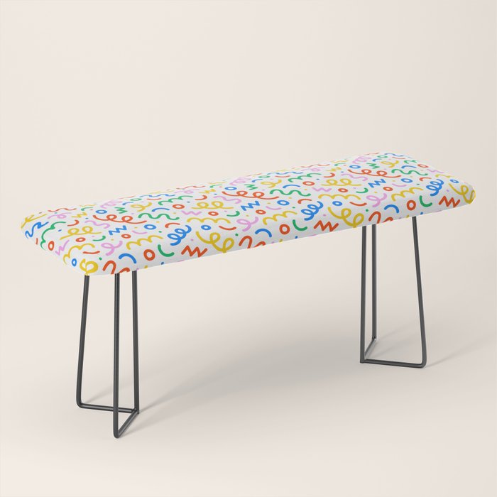 Fun colorful doodle art pattern Bench Gallery Image 1