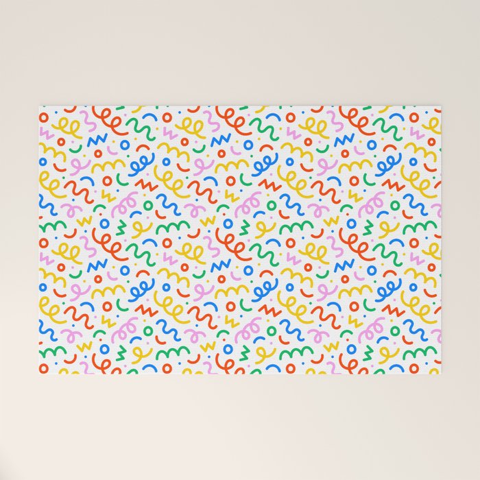 Fun colorful doodle art pattern Welcome Mat Gallery Image 1