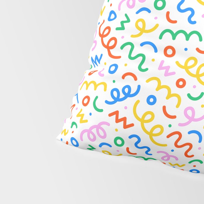 Fun colorful doodle art pattern Pillow Sham Gallery Image 4