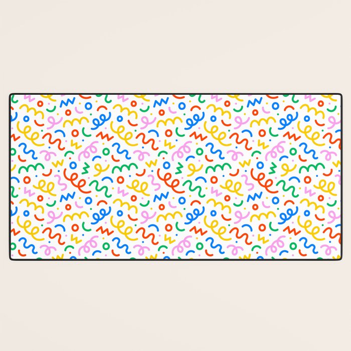 Fun colorful doodle art pattern Desk Mat Gallery Image 3