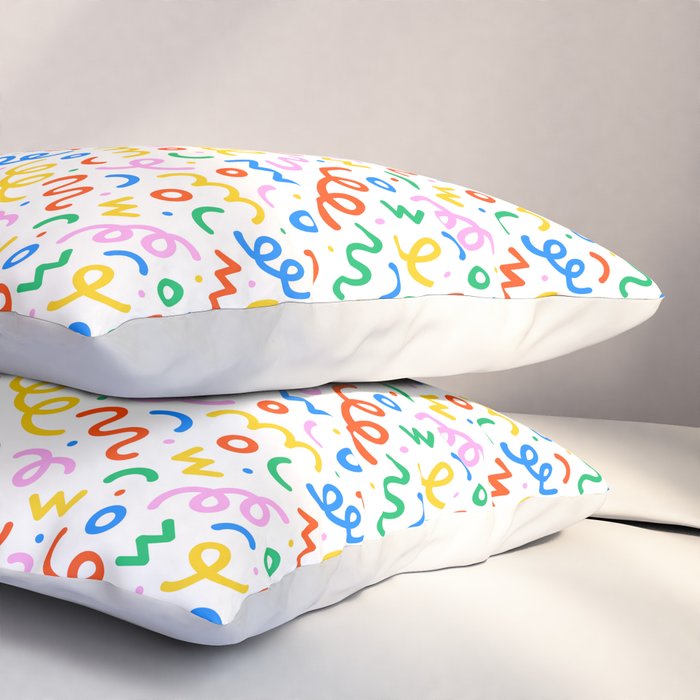 Fun colorful doodle art pattern Pillow Sham Gallery Image 3