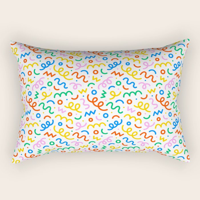 Fun colorful doodle art pattern Rectangular Pillow Gallery Image 2