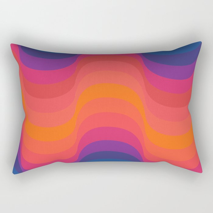 Retro Sacred Geometry | 80s Wavy Vibe Rectangular Pillow Gallery Image 2