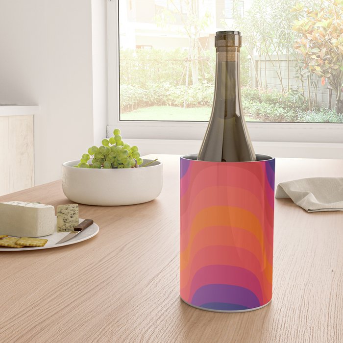 Retro Sacred Geometry | 80s Wavy Vibe Wine Chiller Gallery Image 4