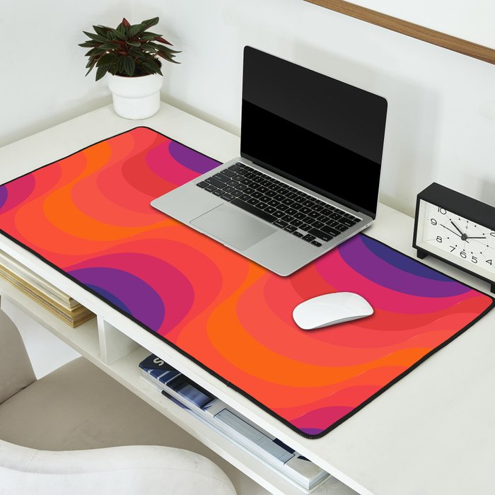 Retro Sacred Geometry | 80s Wavy Vibe Desk Mat Gallery Image 2