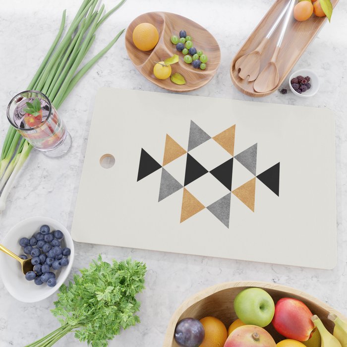Aztec Graphic - Gold Gray Cutting Board Gallery Image 2