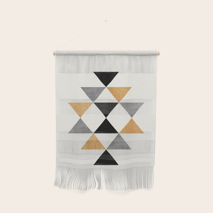 Aztec Graphic - Gold Gray Wall Hanging Gallery Image 1