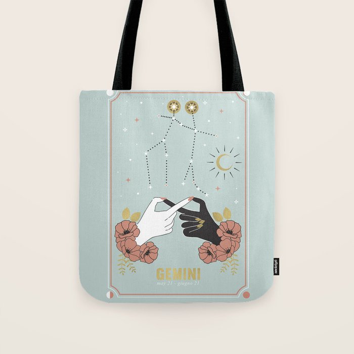 Gemini Zodiac Series Tote Bag Gallery Image 1