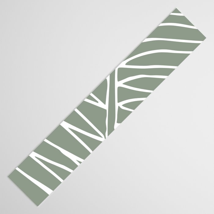Minimalist, Tropical Leaf, Green, Boho Wall Art Table Runner Gallery Image 3