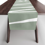 Minimalist, Tropical Leaf, Green, Boho Wall Art Table Runner Gallery Image 1