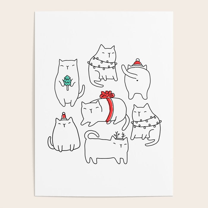 Fat Christmas cats Poster Gallery Image 1