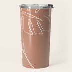 Monstera minimal - earth Travel Mug Gallery Image 2