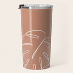 Monstera minimal - earth Travel Mug Gallery Image 3