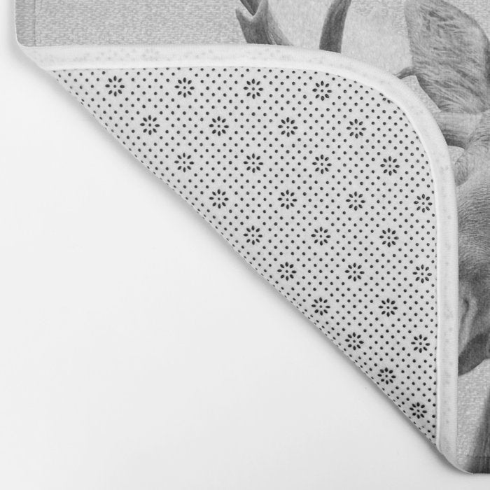 Moose - Black & White Bath Mat Gallery Image 2
