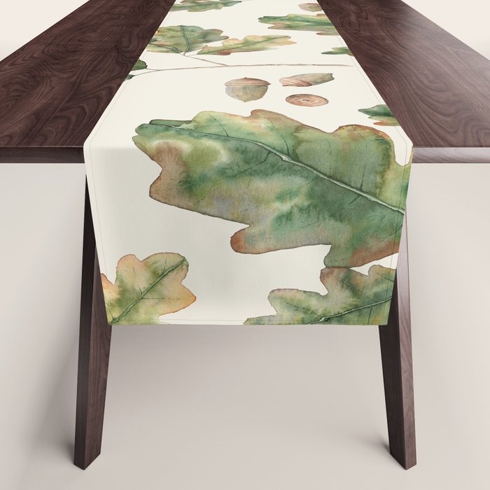 Oak tree  green leaves  Table Runner Gallery Image 1