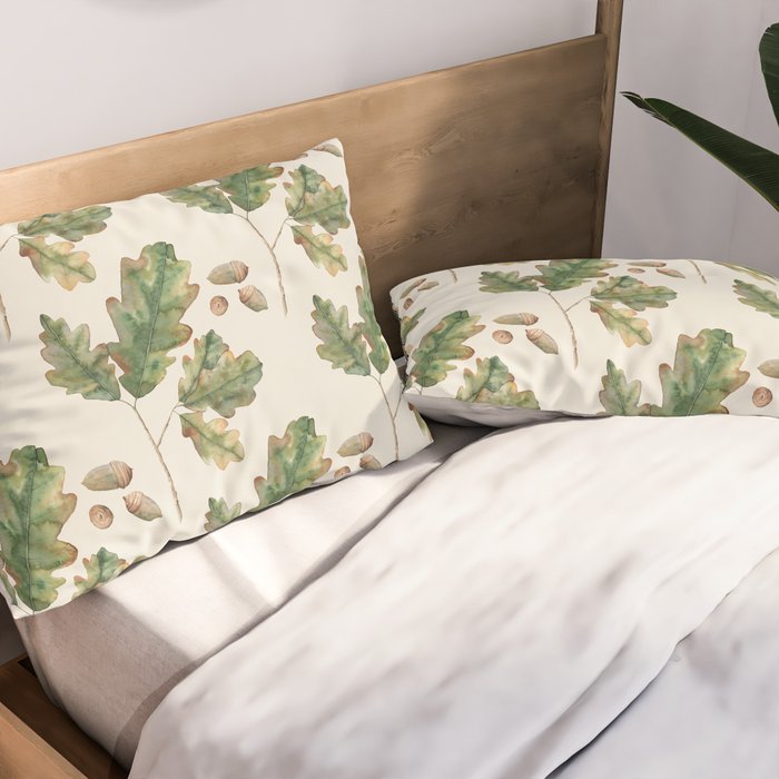 Oak tree  green leaves  Pillow Sham Gallery Image 2