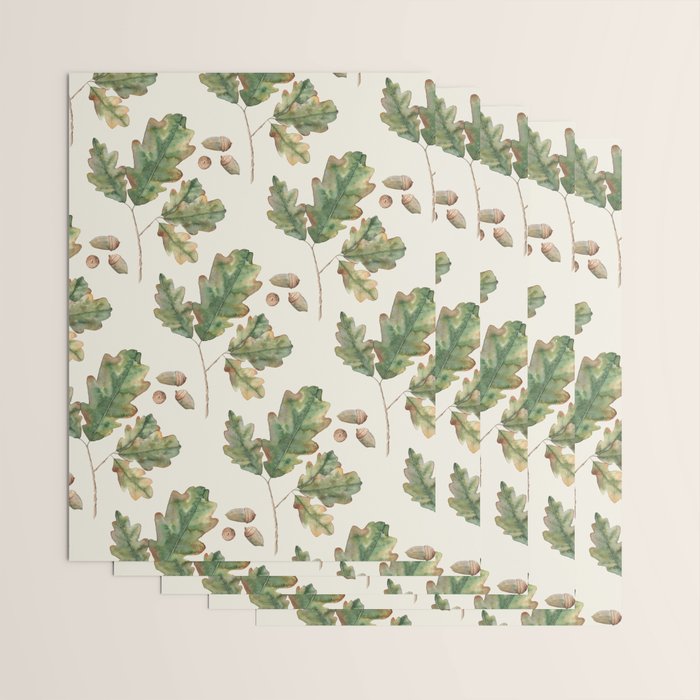 Oak tree  green leaves  Wrapping Paper Gallery Image 3