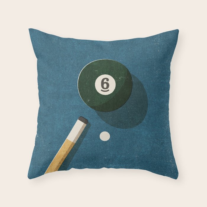 BILLIARDS / Ball 6 Throw Pillow Gallery Image 6