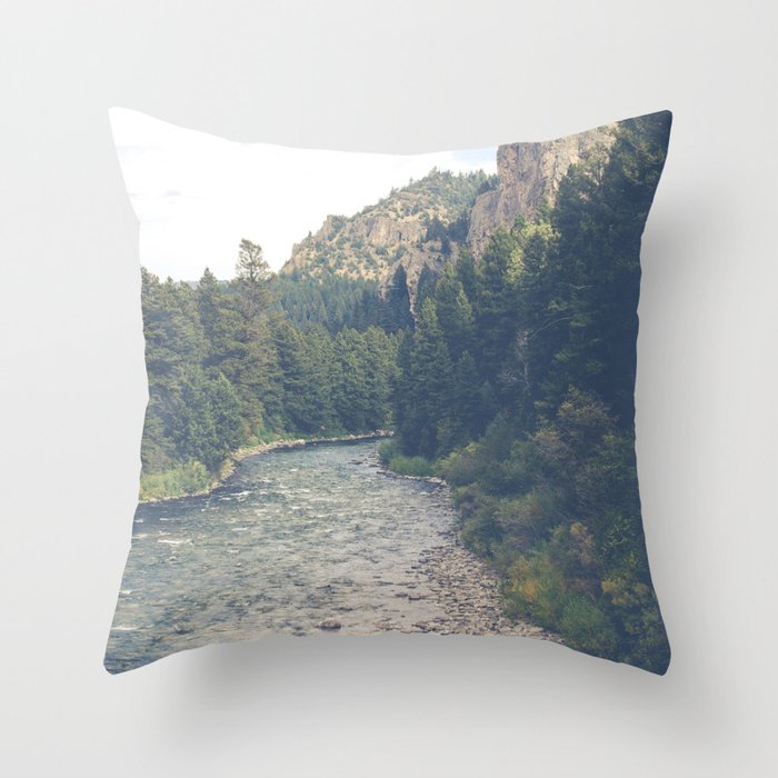 The Montana Collection - A River Runs Through It - Gallatin Canyon Throw Pillow Gallery Image 6