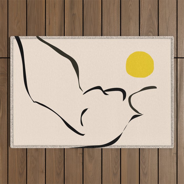 abstract minimal nude Outdoor Rug Gallery Image 1