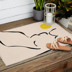 abstract minimal nude Outdoor Rug Gallery Image 2