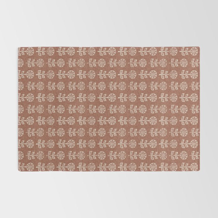 block print floral - clay Rug Gallery Image 2