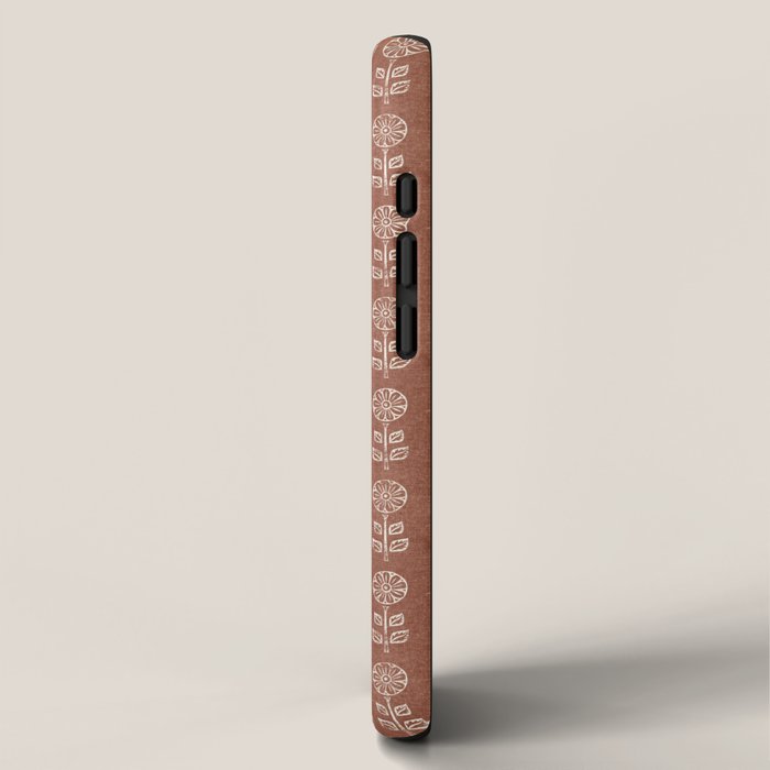 block print floral - clay iPhone Case Gallery Image 2