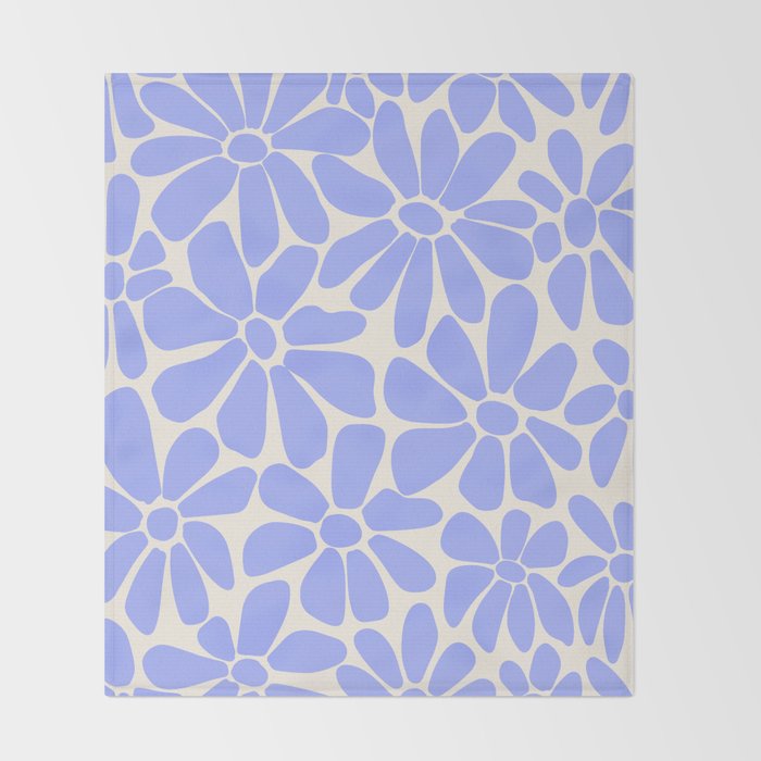 Lavender - Retro Floral  Throw Blanket Gallery Image 2