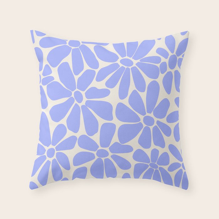 Lavender - Retro Floral  Throw Pillow Gallery Image 6