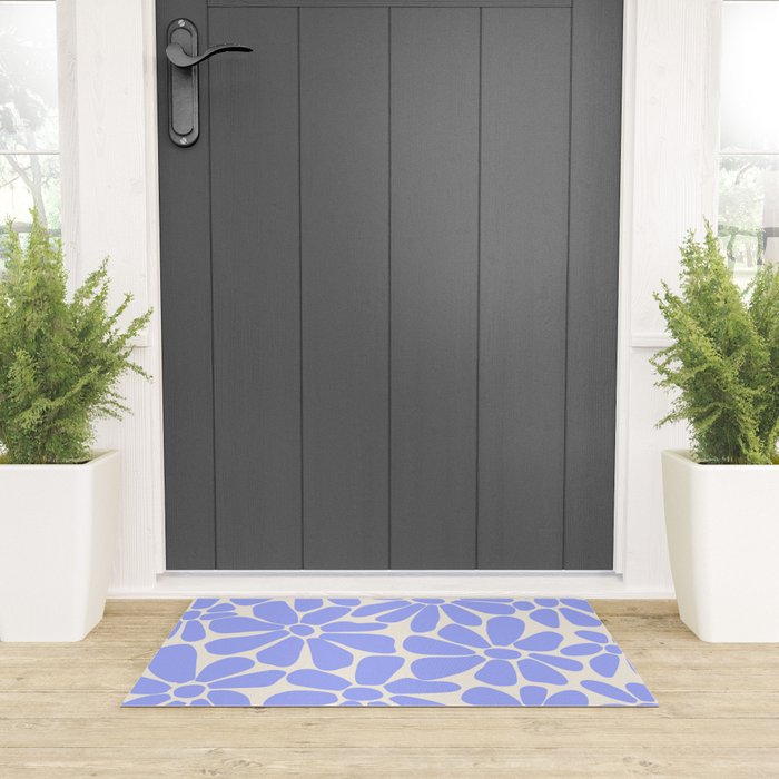 Lavender - Retro Floral  Welcome Mat Gallery Image 3