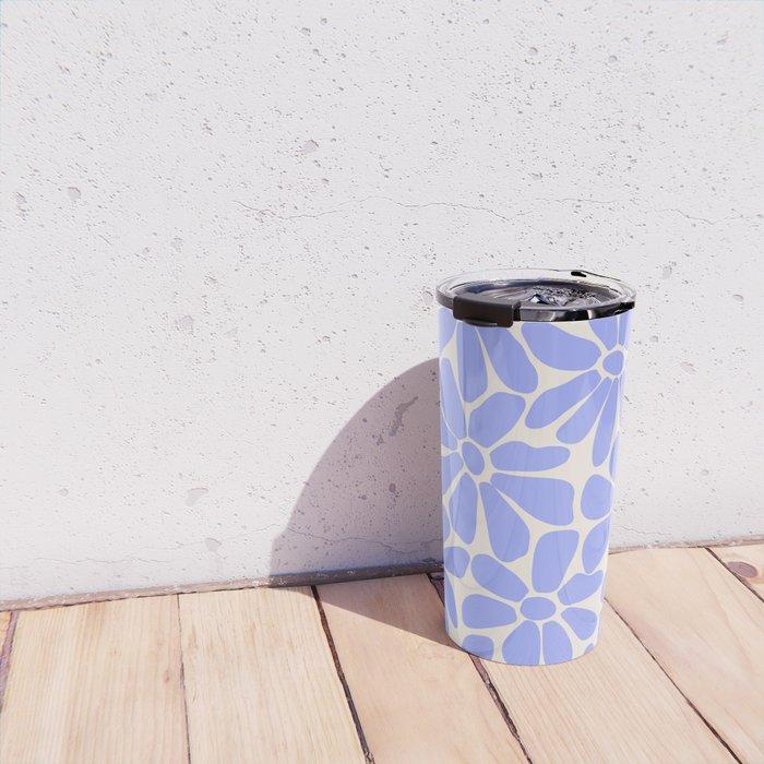 Lavender - Retro Floral  Travel Mug Gallery Image 4