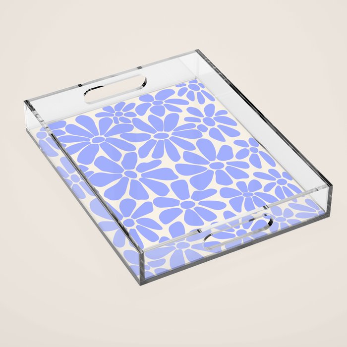 Lavender - Retro Floral  Acrylic Tray Gallery Image 1