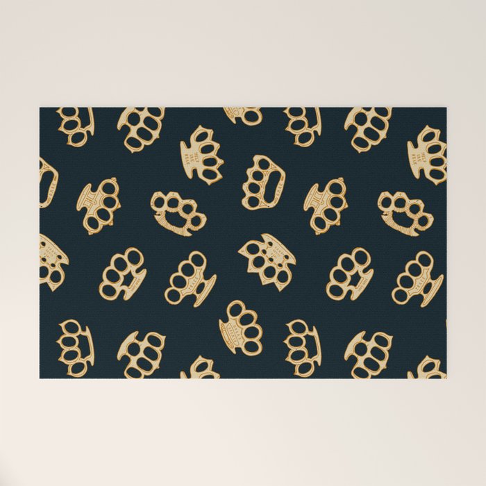 Brass Knuckles With Good Thoughts Welcome Mat Gallery Image 1