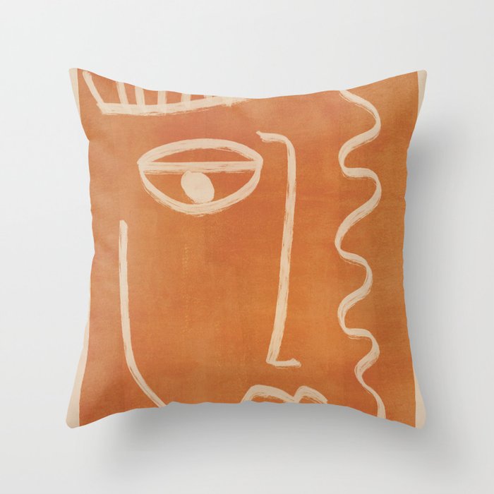 Abstract Face 26 Throw Pillow Gallery Image 1