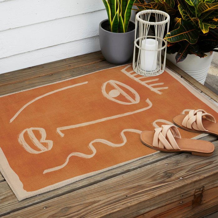 Abstract Face 26 Outdoor Rug Gallery Image 2