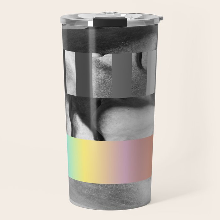 Sculpture of a Man With Shifting Patterns 1 Travel Mug Gallery Image 1