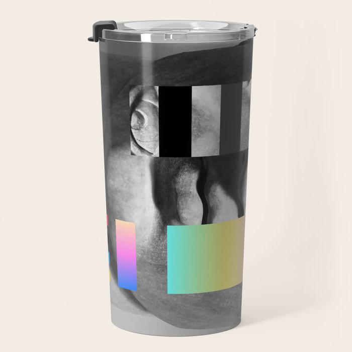 Sculpture of a Man With Shifting Patterns 1 Travel Mug Gallery Image 3