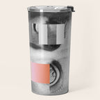Sculpture of a Man With Shifting Patterns 1 Travel Mug Gallery Image 2