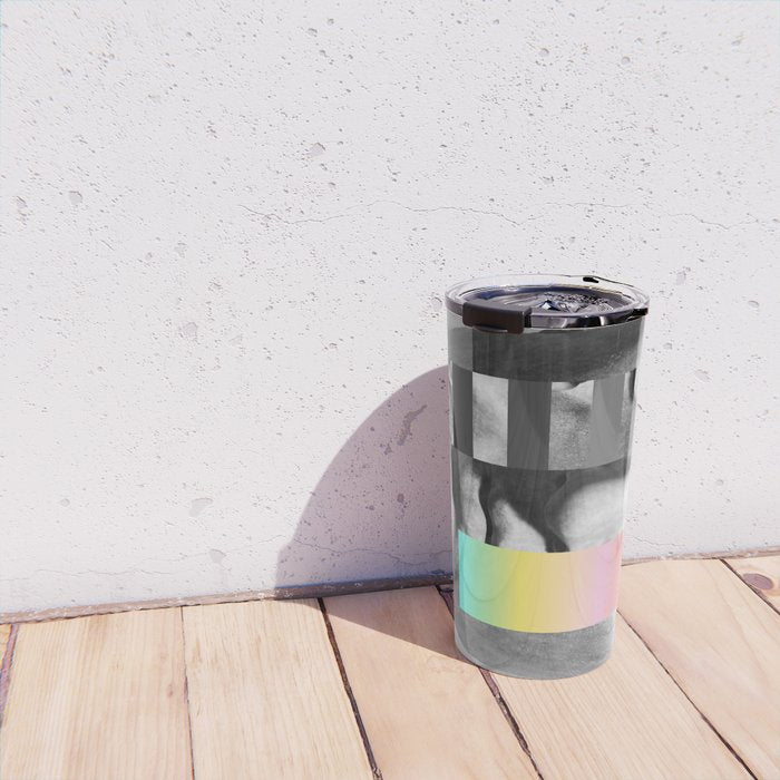 Sculpture of a Man With Shifting Patterns 1 Travel Mug Gallery Image 4