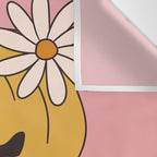 Hello Pumpkin Retro Pink Floral Print Wall Tapestry Gallery Image 3