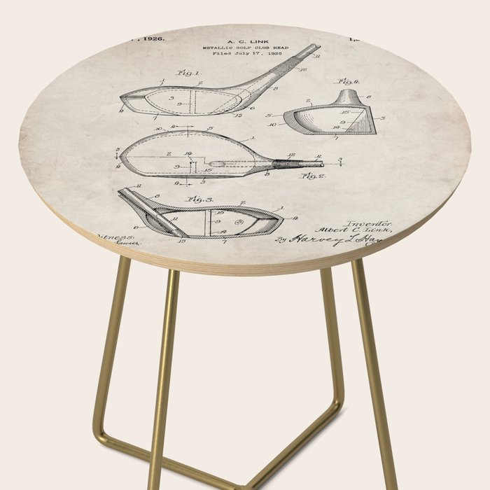 Golf Driver Patent - Golf Art - Antique Side Table Gallery Image 2