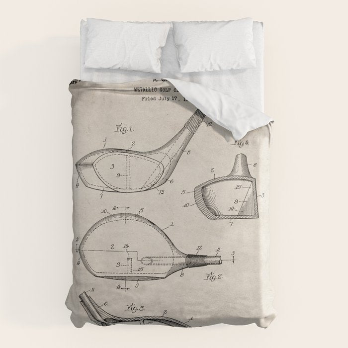 Golf Driver Patent - Golf Art - Antique Duvet Cover Gallery Image 6